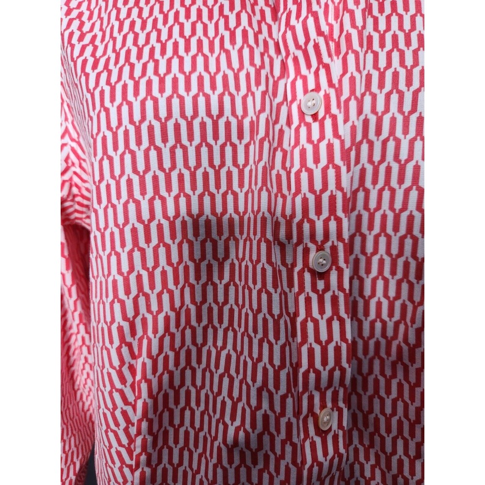 Talbots Wrinkle Resistant Button Front Geometric … - image 2